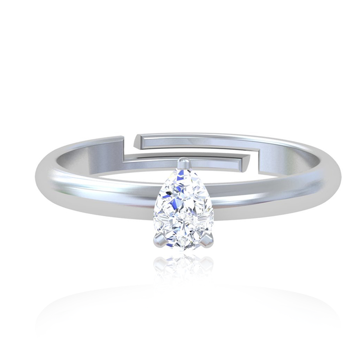 Unniyarcha 925 Pure Silver Pear Drop Ring