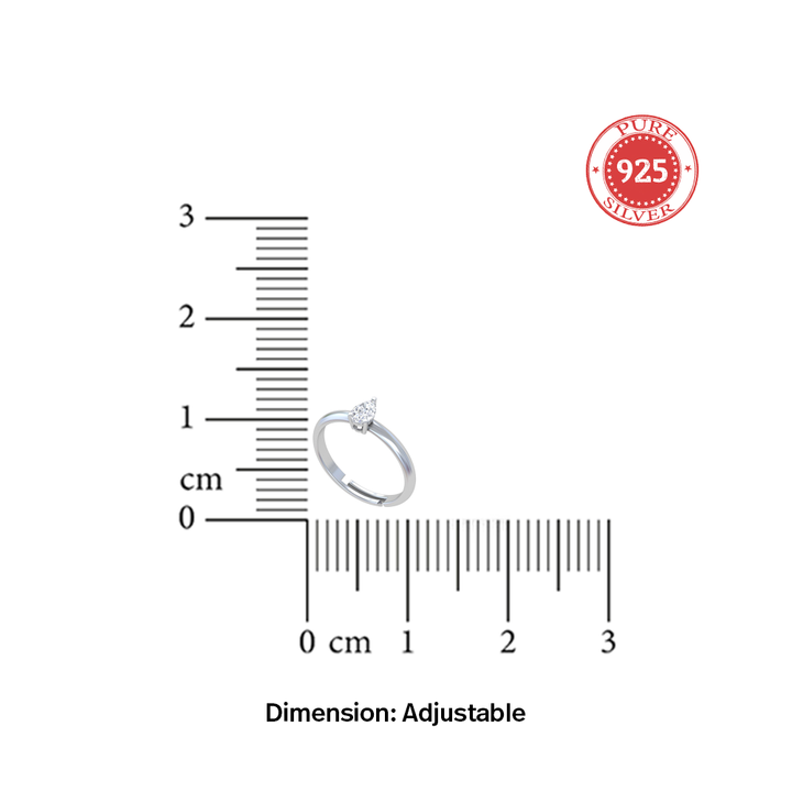 Unniyarcha 925 Pure Silver Pear Drop Ring