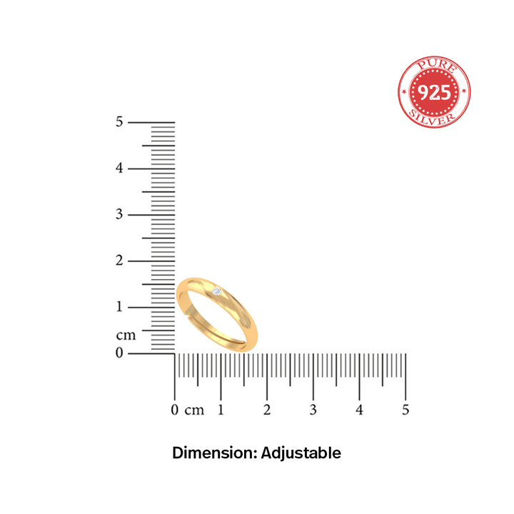 Unniyarcha 925 Pure Silver Minimal Solitaire Band Ring