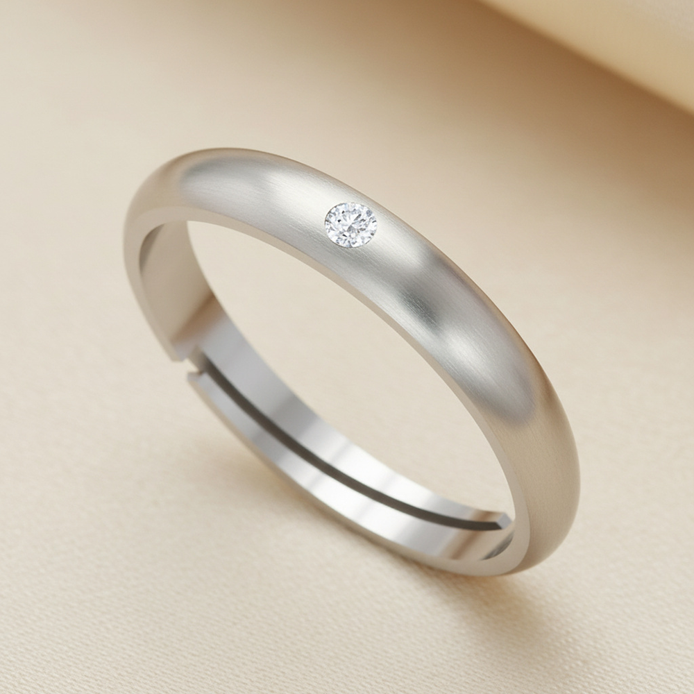 Unniyarcha 925 Pure Silver Minimal Solitaire Band Ring