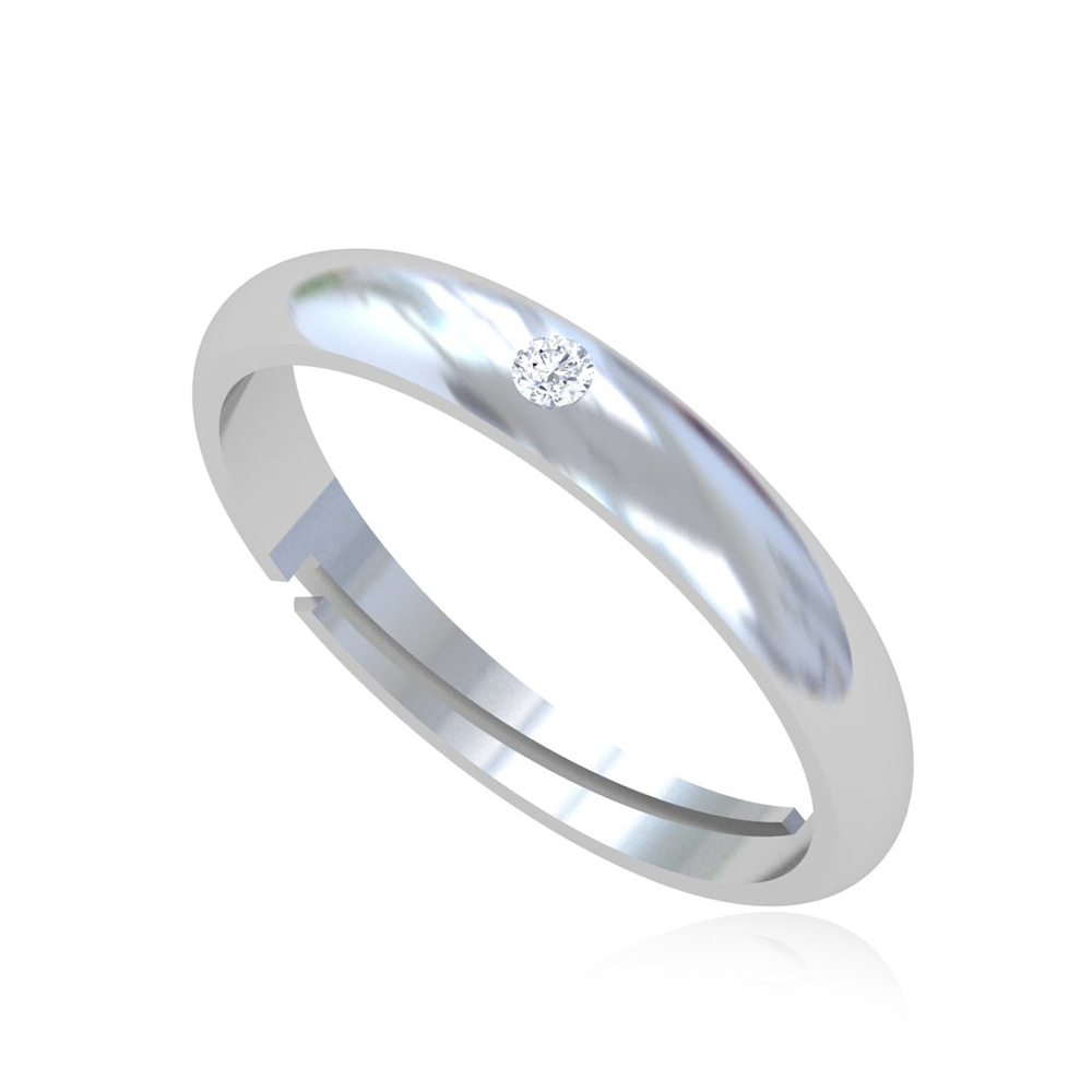 Unniyarcha 925 Pure Silver Minimal Solitaire Band Ring
