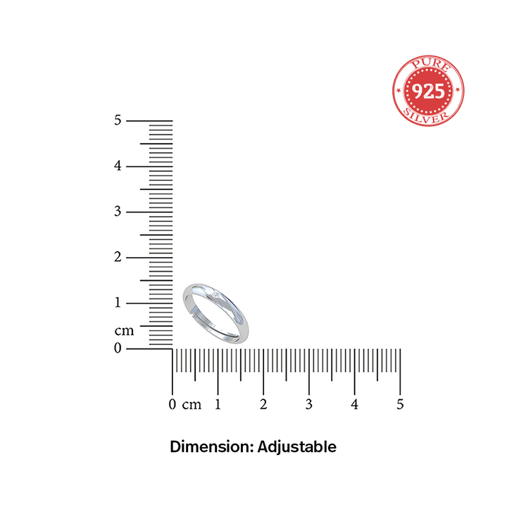 Unniyarcha 925 Pure Silver Minimal Solitaire Band Ring