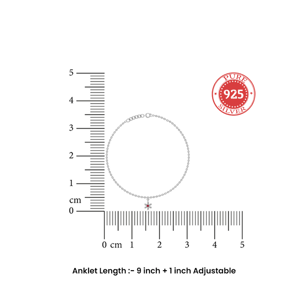 Unniyarcha 925 Pure Silver Floral Anklet