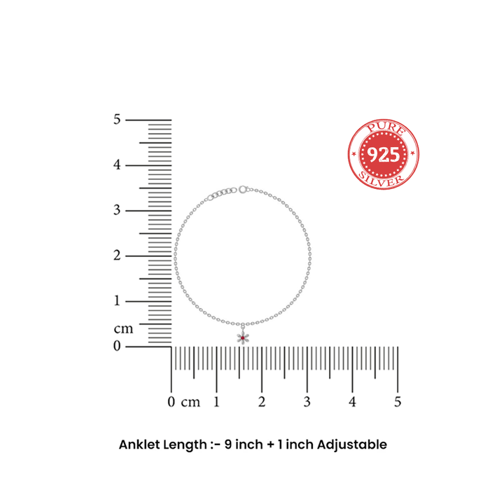 Unniyarcha 925 Pure Silver Floral Anklet