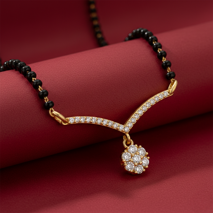 Unniyarcha 925 Pure Silver Saanjh Drop Mangalsutra