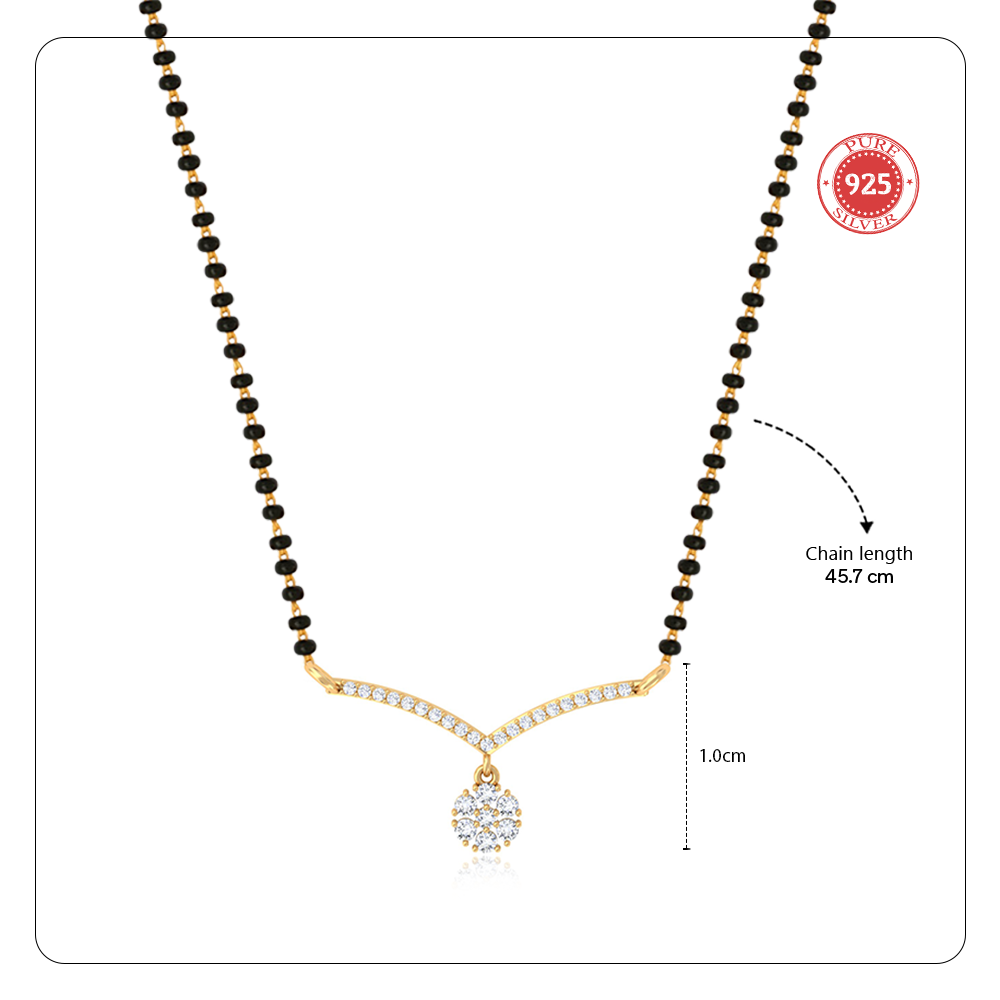 Unniyarcha 925 Pure Silver Saanjh Drop Mangalsutra