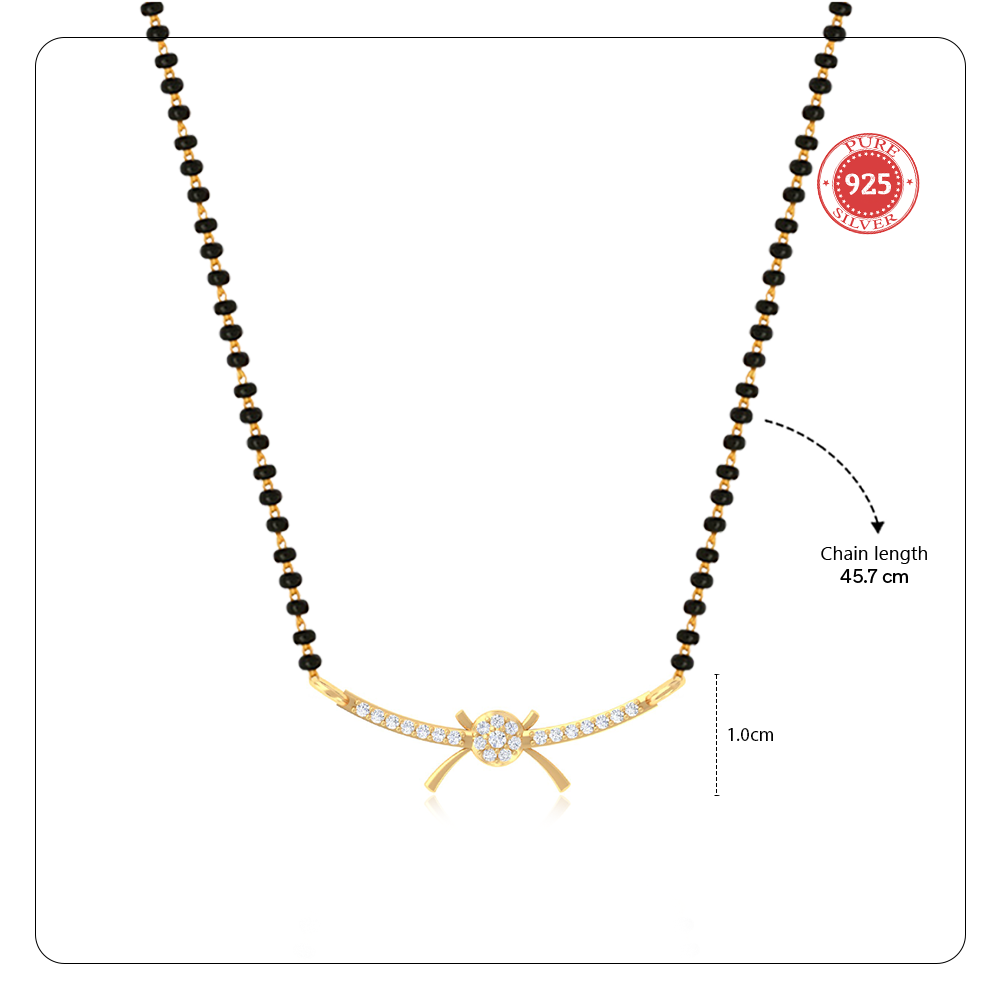 Unniyarcha 925 Pure Silver Modern Arc Mangalsutra Necklace