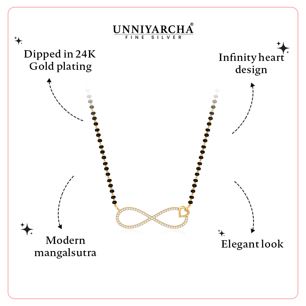 Unniyarcha 925 Pure Silver infinity Mangalsutra