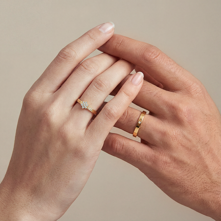 Unniyarcha 925 Pure Silver Serene Spark Couple Rings