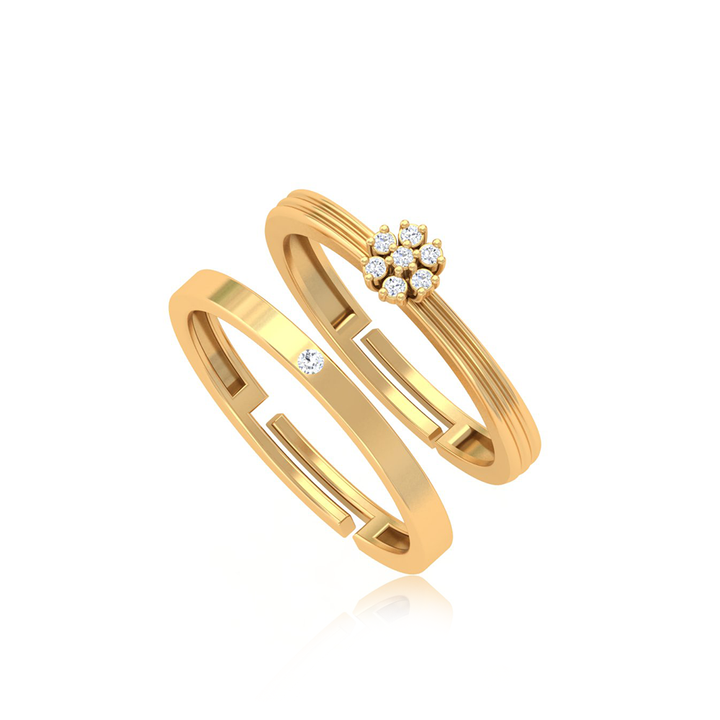 Unniyarcha 925 Pure Silver Serene Spark Couple Rings