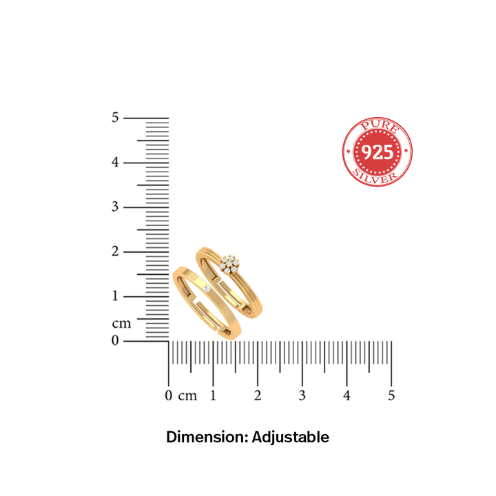 Unniyarcha 925 Pure Silver Serene Spark Couple Rings