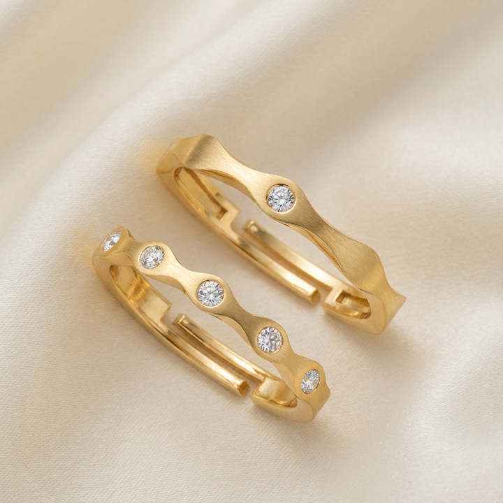 Unniyarcha 925 Pure Silver Wave Promise Rings