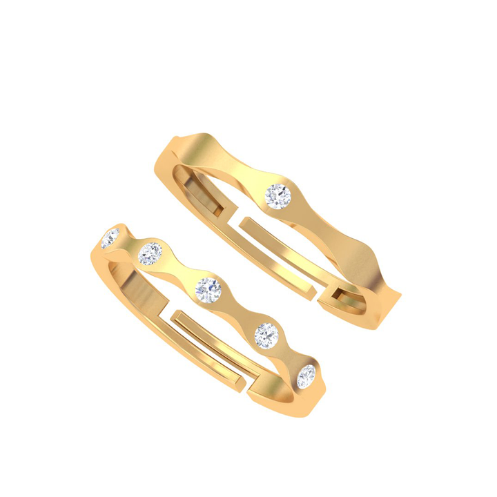 Unniyarcha 925 Pure Silver Wave Promise Rings