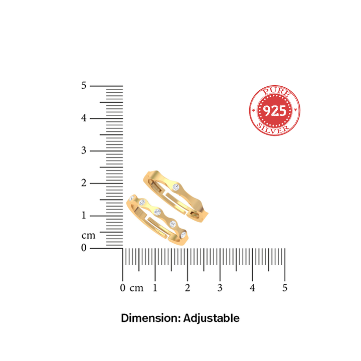 Unniyarcha 925 Pure Silver Wave Promise Rings