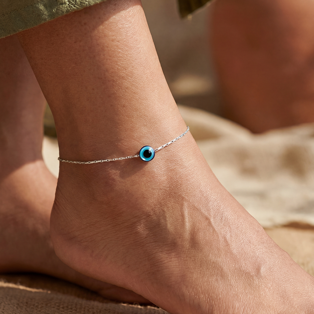 Unniyarcha 925 Pure Silver Evil eye anklet