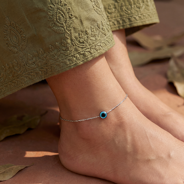 Unniyarcha 925 Pure Silver Evil eye anklet