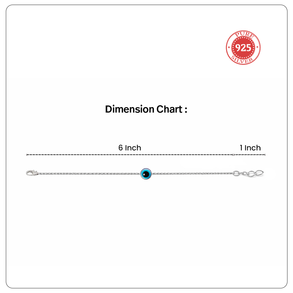 92.5 Silver Evil eye Bracelet