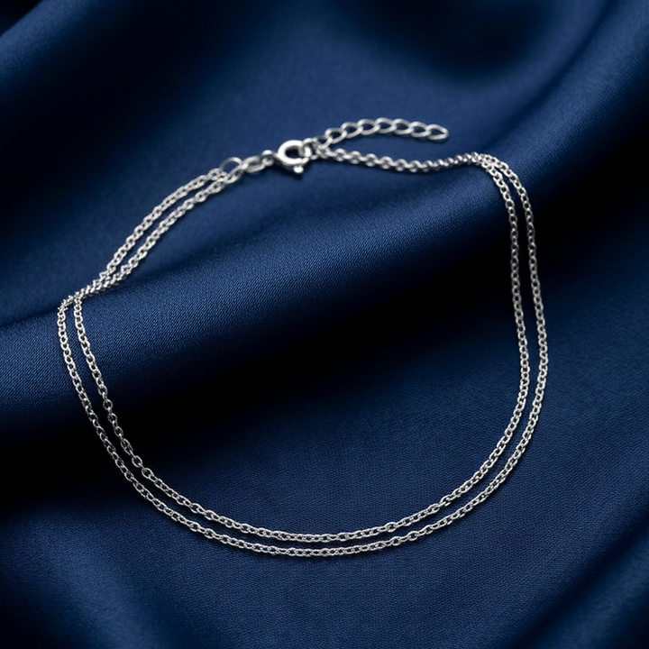 Unniyarcha 925 Pure Silver Two line Daily Wear Anklet