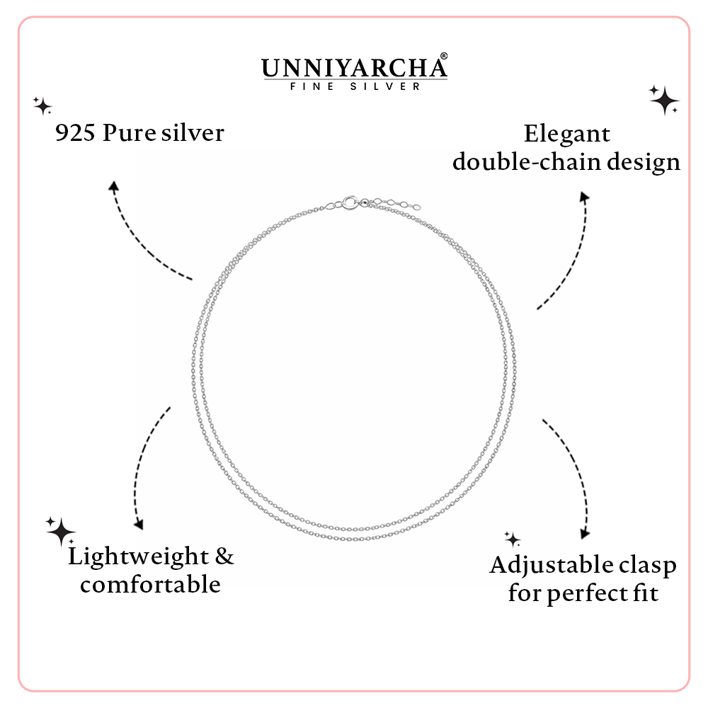 Unniyarcha 925 Pure Silver Two line Daily Wear Anklet