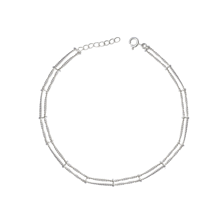 Unniyarcha 925 Pure Silver Two line Chain Anklet - Single