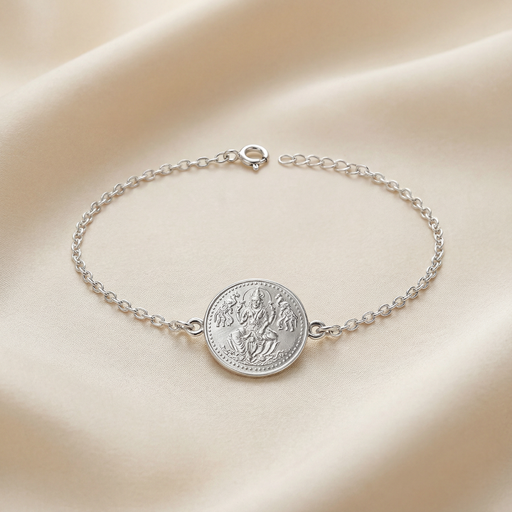 Pure 999 Silver Lakshmi Coin bracelet