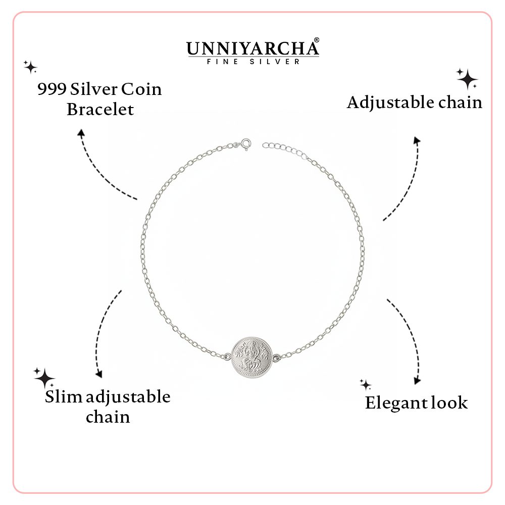 Pure 999 Silver Lakshmi Coin bracelet
