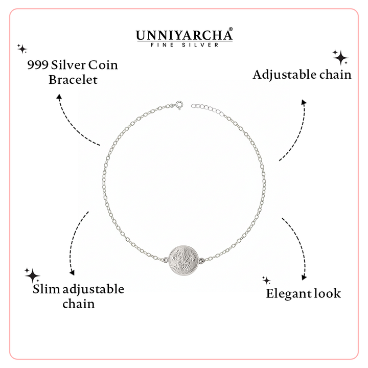 Pure 999 Silver Lakshmi Coin bracelet