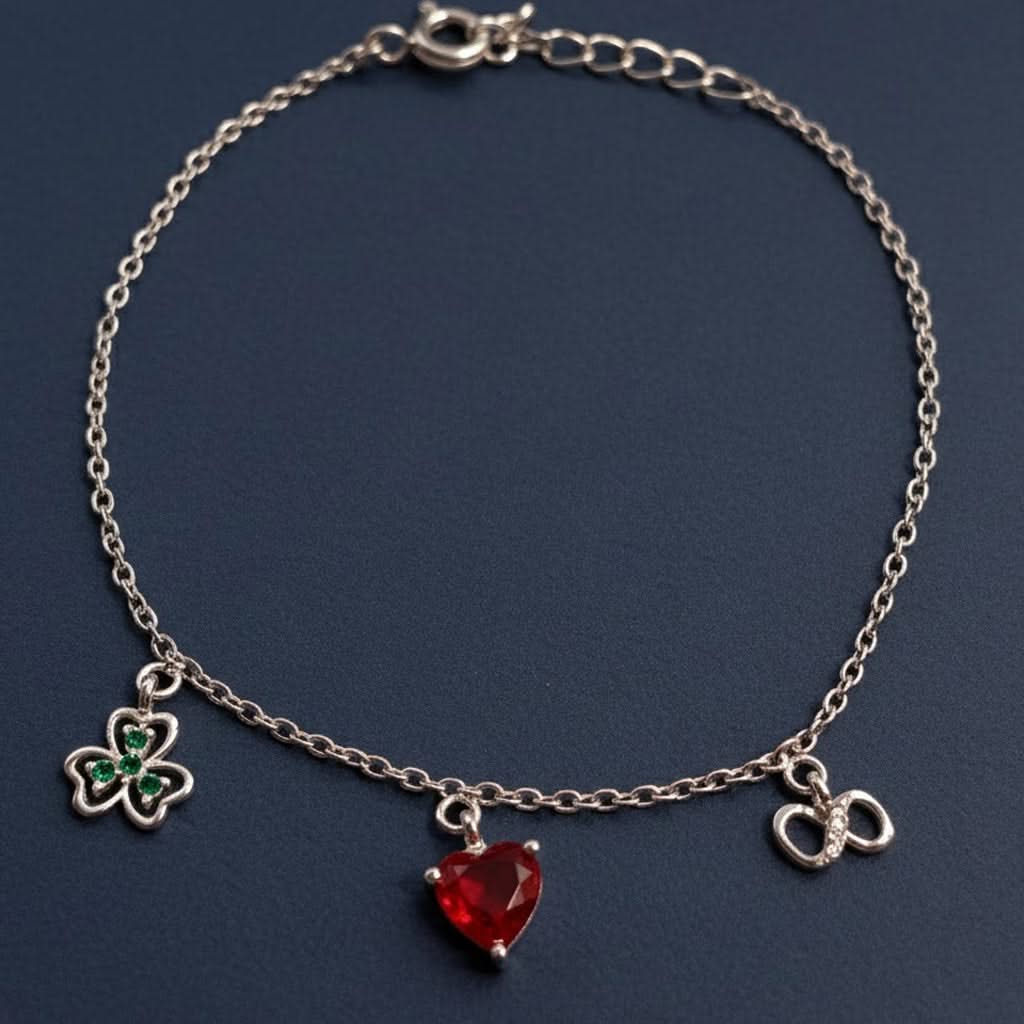 92.5 Silver Love charm Bracelet