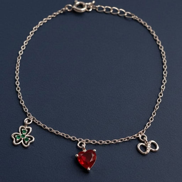 92.5 Silver Love charm Bracelet