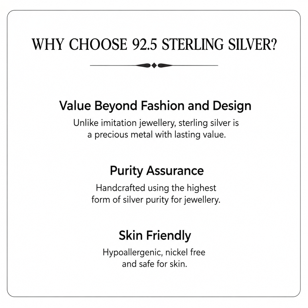 Pure 92.5 Tamil Om Silver Rakhi with Chandan Tilak Set