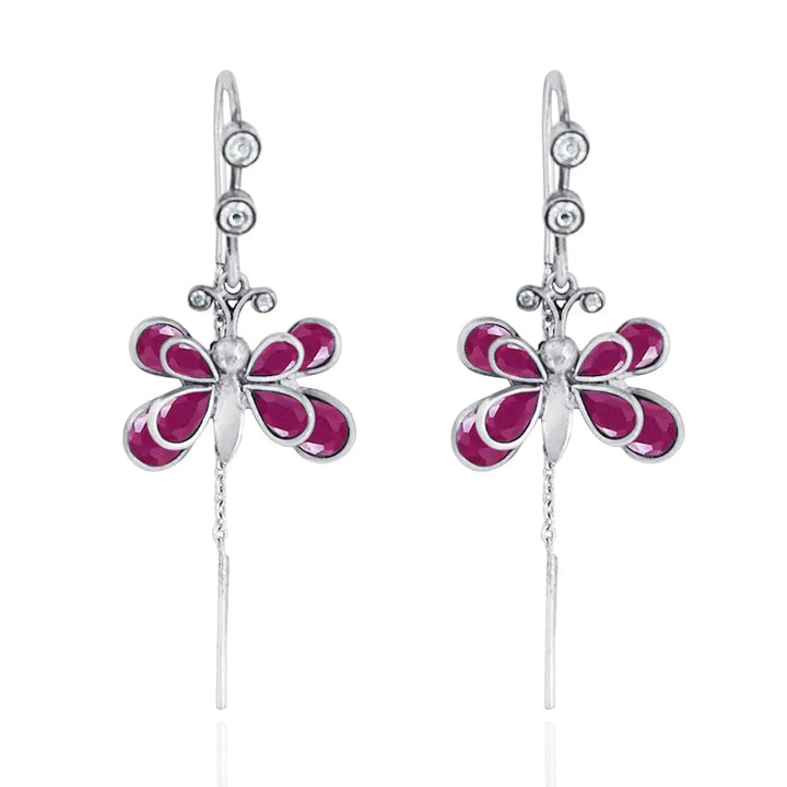 92.5 Silver Earring With Butterfly