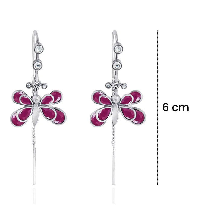 92.5 Silver Earring With Butterfly