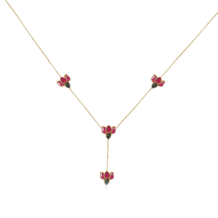 92.5 Silver Lotus Necklace Set