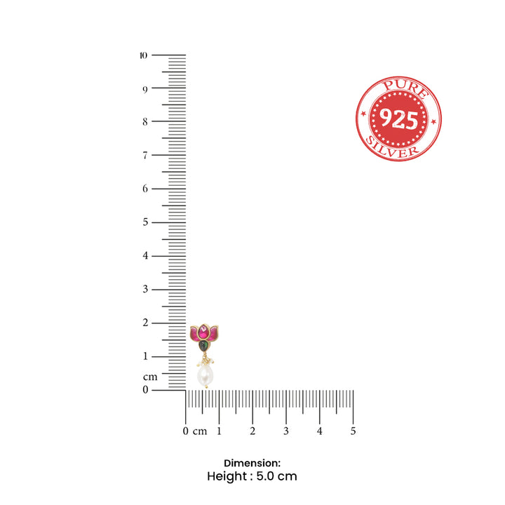 92.5 Sterling Silver Lotus Stud Earring