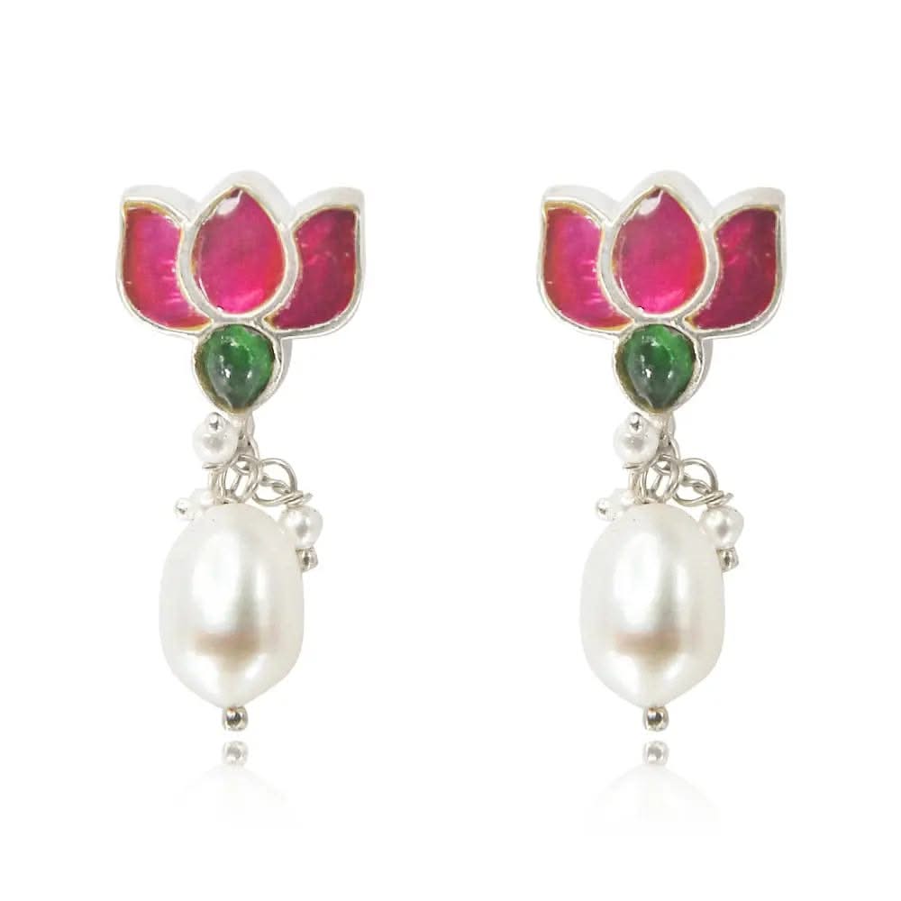 92.5 Sterling Silver Lotus Stud Earring2