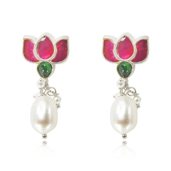 92.5 Sterling Silver Lotus Stud Earring2