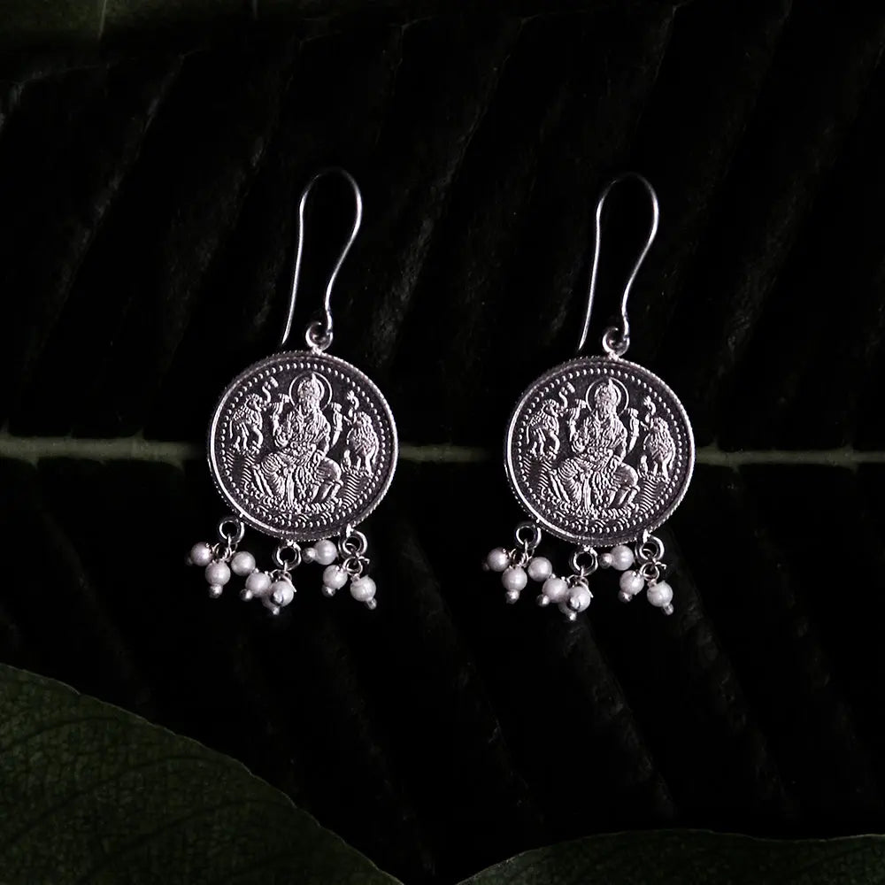 92.5 Silver coin Kuber Earring