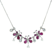 92.5 Silver necklace With Three Butterfly Motifs