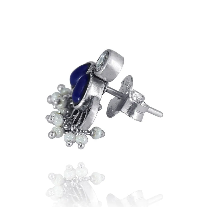 92.5 Silver Blue Stone Earring