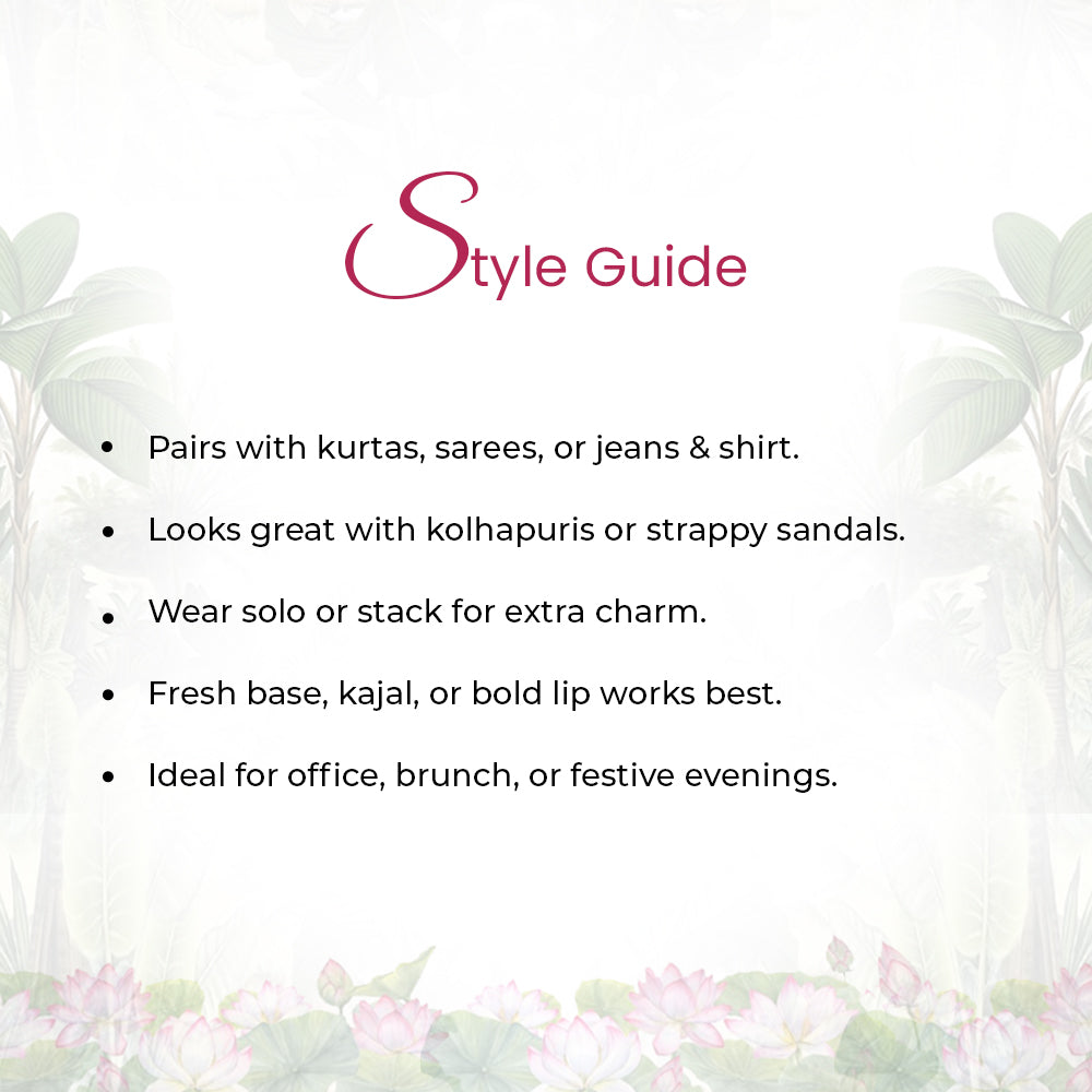 925 Sterling Silver Silver Lotus Kundan Bangle