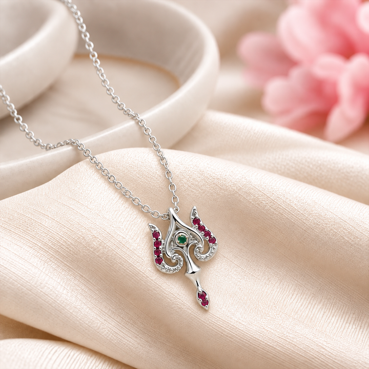 925 Sterling Silver Murugan Trishul Pendant