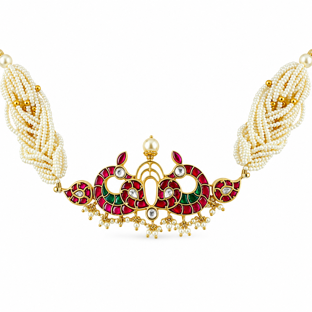 92.5 Silver Peacock choker