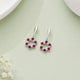 Floral Radiance Silver drop earrings