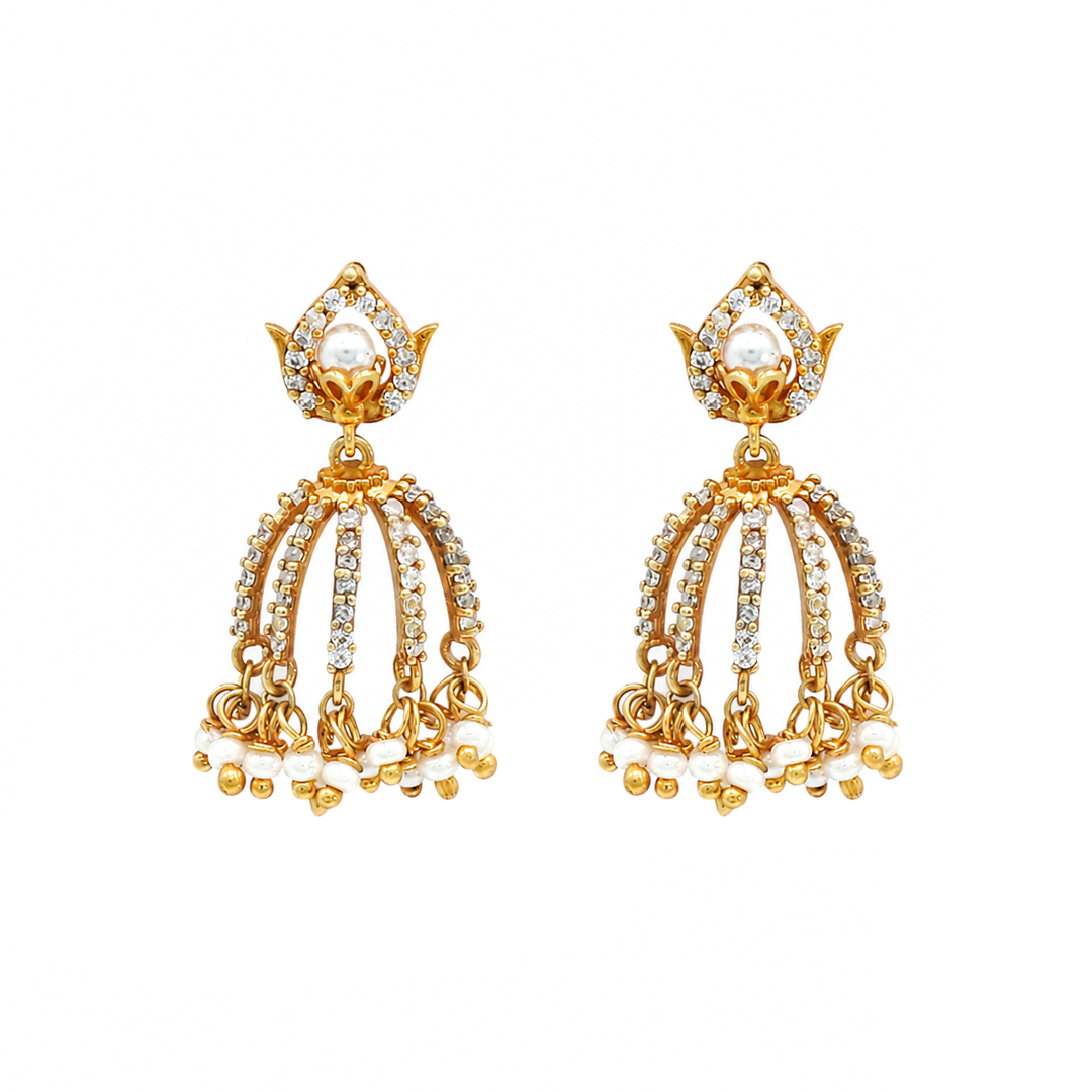 Unniyarcha 925 Silver Lightweight Lotus Jhumka Earrings