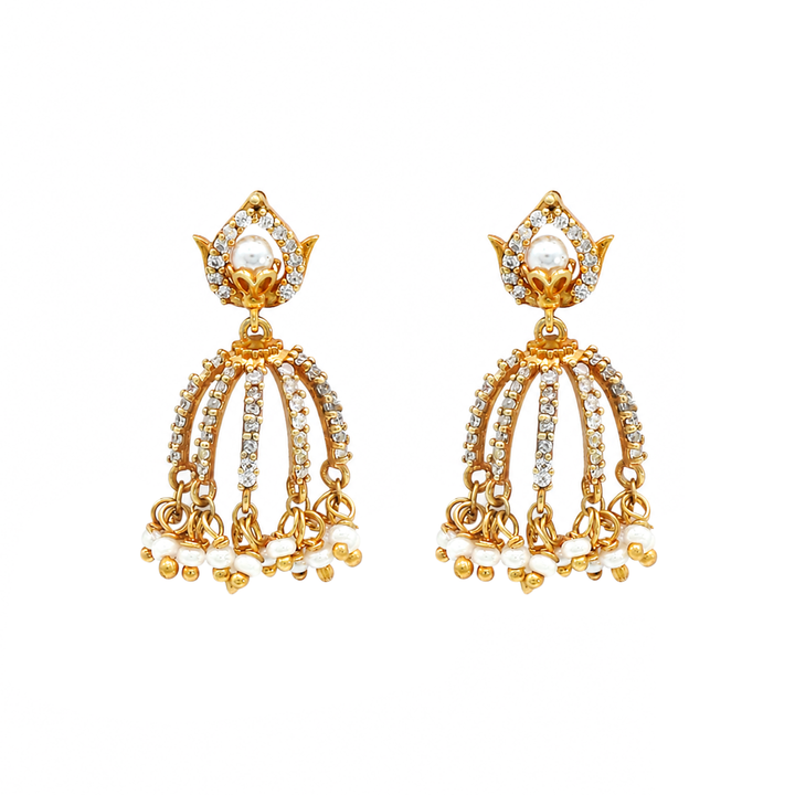 Unniyarcha 925 Silver Lightweight Lotus Jhumka Earrings