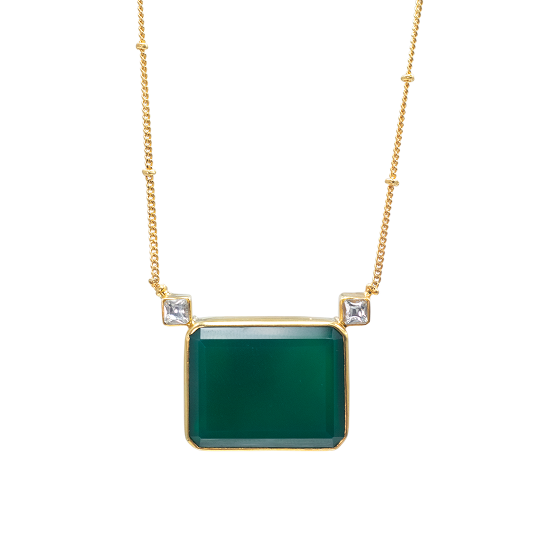 Silver Green Necklace