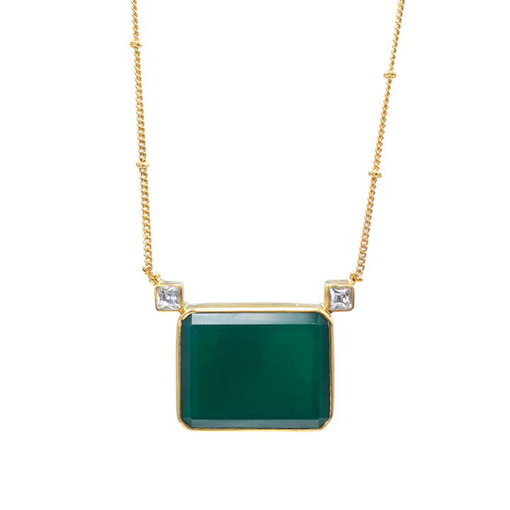 Silver Green Necklace