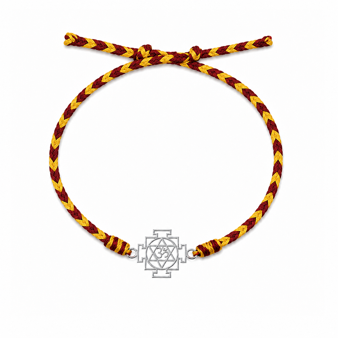 Trinity Shakti – 925 Silver Om Swastik Chakra Bracelet