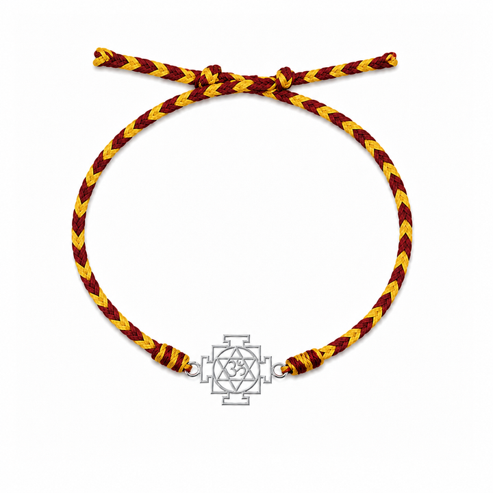 Trinity Shakti – 925 Silver Om Swastik Chakra Bracelet