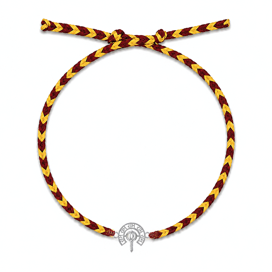 Unniyarcha 925 Silver Ram and Hanuman gada Rakhi with Chandan Tilak set